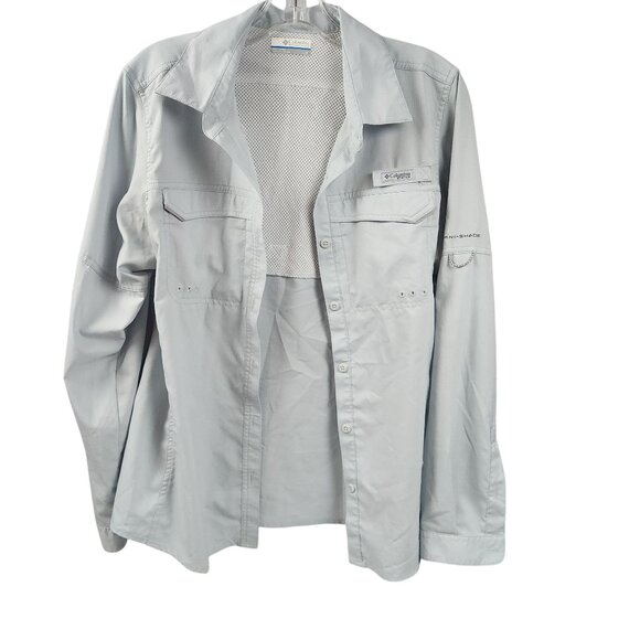 Columbia Performance Fishing Gear Lo Drag Long Sleeve Shirt Cirrus Grey Women L - Picture 2 of 12